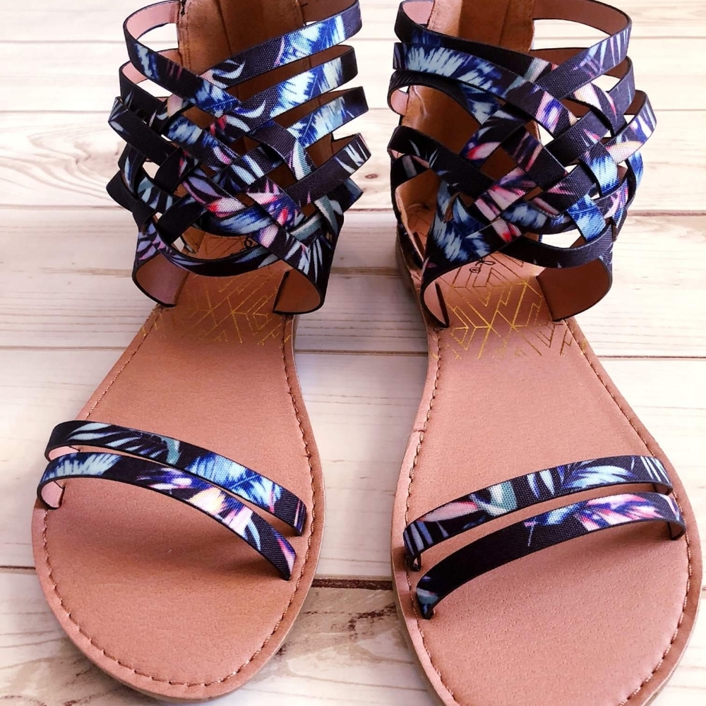 Colorful Zip Back Sandals